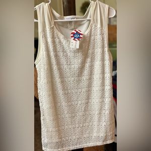 Vintage stretchy Lace sleeveless shirt